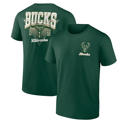 Men's Logo Athletic Hunter Green Milwaukee Bucks Never Over T-Shirt