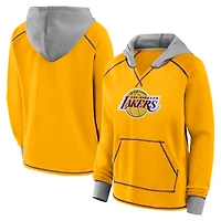 Women's Logo Athletic Gold Los Angeles Lakers Boom Pullover Hoodie