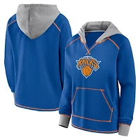 Women's Logo Athletic Blue New York Knicks Boom Pullover Hoodie
