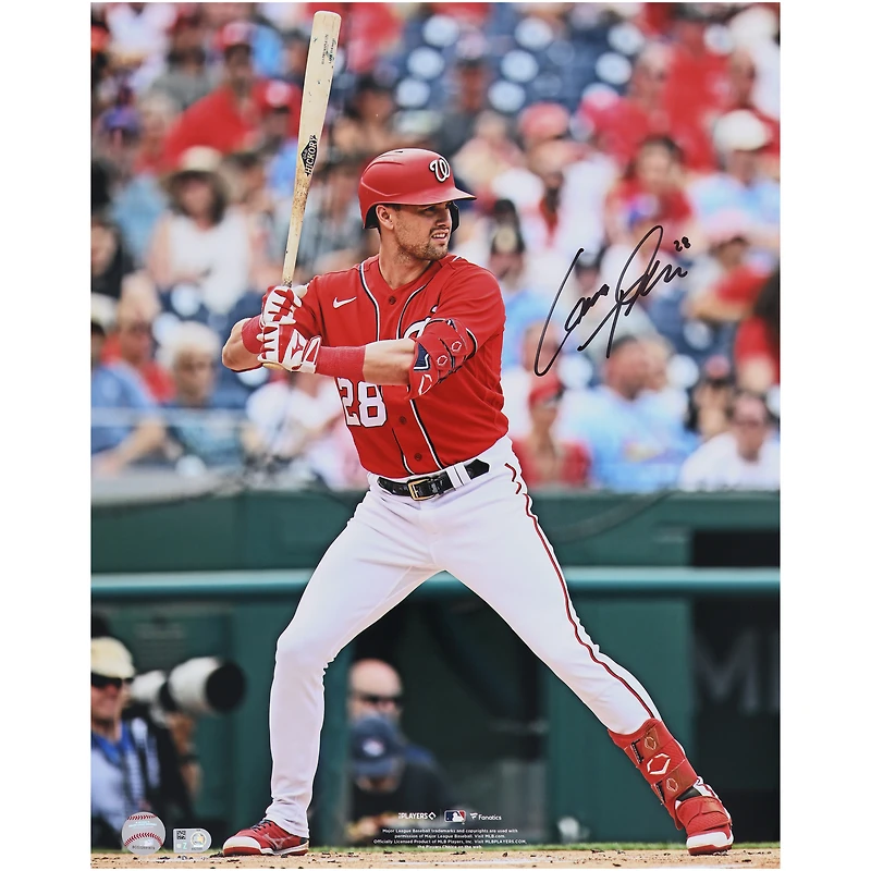 Lane Thomas Washington Nationals Autographed 16" x 20" Red Hitting Photograph