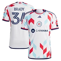 Men's adidas Chris Brady White Chicago Fire 2024 A Kit For All Authentic Player Jersey