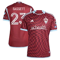 Men's adidas Cole Bassett Burgundy Colorado Rapids 2024 One Flag Kit Authentic Player Jersey