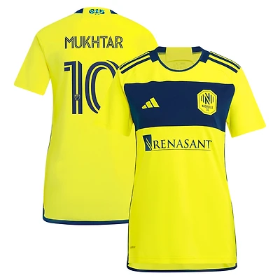 Women's adidas Hany Mukhtar Yellow Nashville SC 2024 The 615 Kit Replica Player Jersey