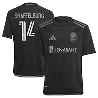 Youth adidas Jacob Shaffelburg Black Nashville SC 2024 Man In Black Kit Replica Player Jersey