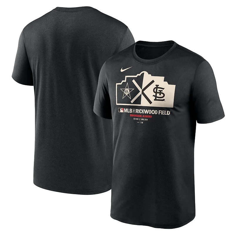 Men's Nike Black St. Louis Cardinals 2024 Rickwood Classic Legend T-Shirt