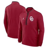 Men's Jordan Brand Crimson Oklahoma Sooners Victory Half-Zip Sweatshirt