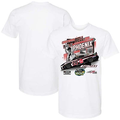 Men's Checkered Flag Sports  White Christopher Bell 2024 Shriners Children's 500 Race Win T-Shirt