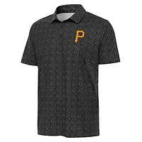 Men's Antigua Black Pittsburgh Pirates Figment Polo