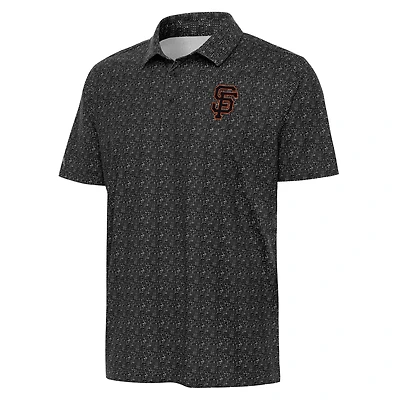 Men's Antigua Black San Francisco Giants Figment Polo