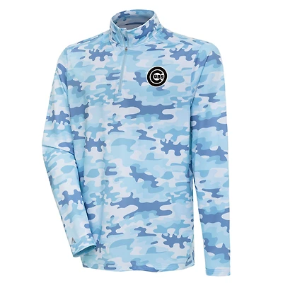 Men's Antigua  White Chicago Cubs Discord Quarter-Zip Sweatshirt