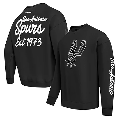 Men's Pro Standard Black San Antonio Spurs Paint the City Drop Shoulder Sweatshirt