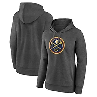 Women's Charcoal Denver Nuggets Primary Logo Pullover Hoodie