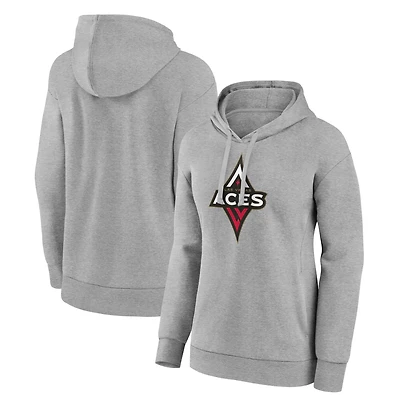 Women's Gray Las Vegas Aces Primary Logo Pullover Hoodie
