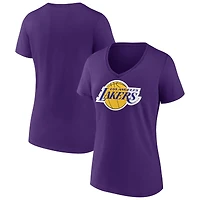 Women's Purple Los Angeles Lakers Primary Logo V-Neck T-Shirt