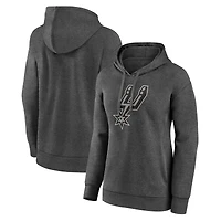 Women's Charcoal San Antonio Spurs Primary Logo Pullover Hoodie