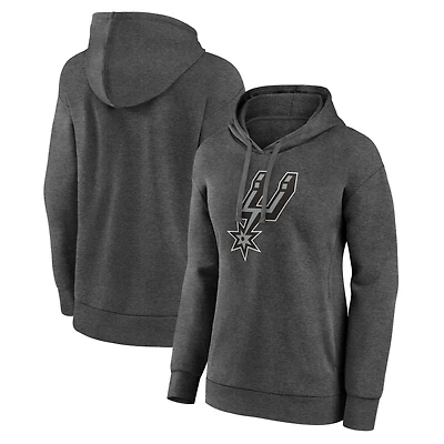 Women's Charcoal San Antonio Spurs Primary Logo Pullover Hoodie