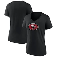 Women's Black San Francisco 49ers Primary Logo V-Neck T-Shirt