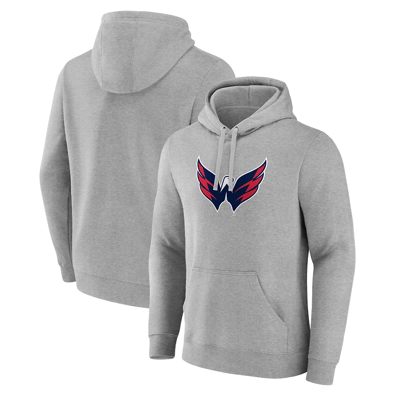 Men's Gray Washington Capitals Style Pullover Hoodie