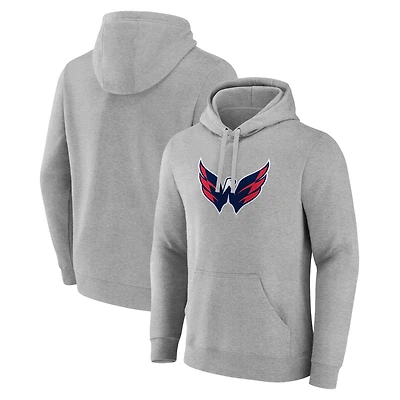 Men's Gray Washington Capitals Style Pullover Hoodie