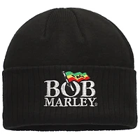 Unisex Black Bob Marley Logo Cuffed Knit Hat