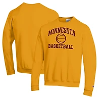 Men's Champion Gold Minnesota Golden Gophers Basketball Icon Pullover Crewneck Sweatshirt