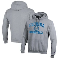 Men's Champion Heather Gray Florida Gators Basketball Icon Pullover Hoodie