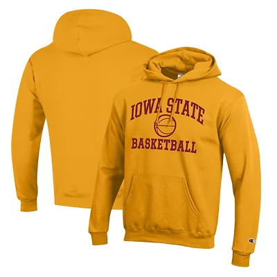 Men's Champion Gold Iowa State Cyclones Basketball Icon Pullover Hoodie