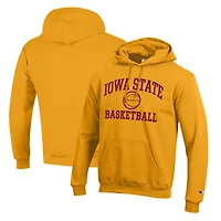 Men's Champion Gold Iowa State Cyclones Basketball Icon Pullover Hoodie