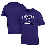 Men's Champion Purple Northwestern Wildcats Basketball Icon T-Shirt