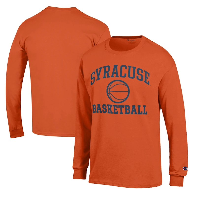 Men's Champion Orange Syracuse Orange Basketball Icon Long Sleeve T-Shirt