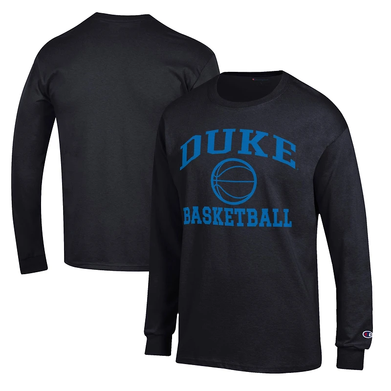 Men's Champion Black Duke Blue Devils Basketball Icon Long Sleeve T-Shirt