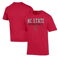 Men's Champion Red NC State Wolfpack Basketball Stack T-Shirt