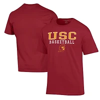 Men's Champion Cardinal USC Trojans Basketball Stack T-Shirt