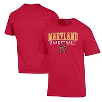 Men's Champion Red Maryland Terrapins Basketball Stack T-Shirt