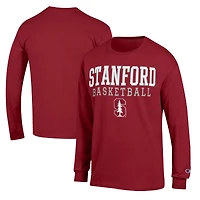 Men's Champion Cardinal Stanford Cardinal Basketball Stack Long Sleeve T-Shirt