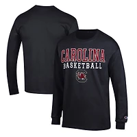 Men's Champion Black South Carolina Gamecocks Basketball Stack Long Sleeve T-Shirt