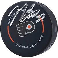 Noah Cates Philadelphia Flyers Autographed Official Game Puck