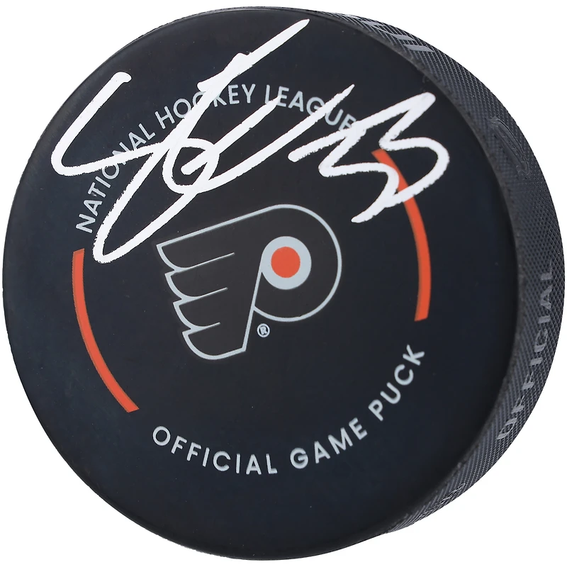 Samuel Ersson Philadelphia Flyers Autographed Official Game Puck