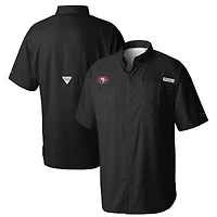 Men's Columbia  Black San Francisco 49ers PFG Tamiami II Omni-Shade Button-Down Shirt
