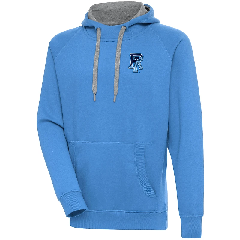 Men's Antigua Light Blue Rhode Island Rams Victory Pullover Hoodie