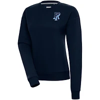 Women's Antigua  Navy Rhode Island Rams Victory Crewneck Pullover Sweatshirt
