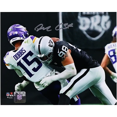 Maxx Crosby Las Vegas Raiders Autographed 8" x 10" Sacking the Quarterback Photograph