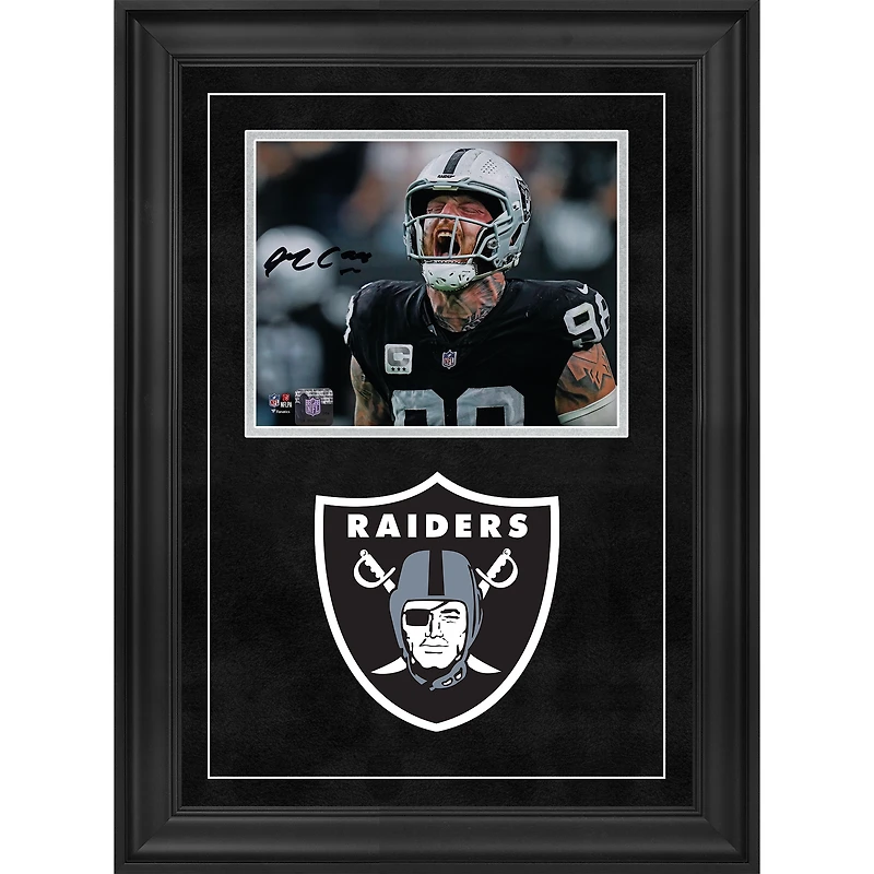 Maxx Crosby Las Vegas Raiders Autographed Deluxe Framed 8" x 10" Scream Photograph