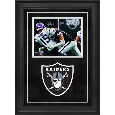 Maxx Crosby Las Vegas Raiders Autographed Deluxe Framed 8" x 10" Sacking the Quarterback Photograph