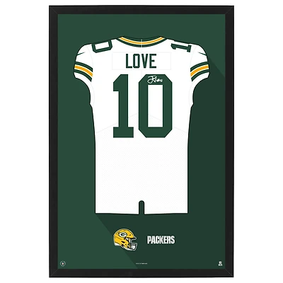 Jordan Love Green Bay Packers Away Jersey Framed Art Print