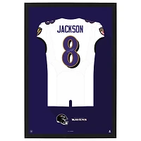 Lamar Jackson Baltimore Ravens Away Jersey Framed Art Print