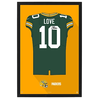 Jordan Love Green Bay Packers Home Jersey Framed Art Print