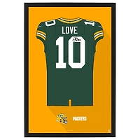 Jordan Love Green Bay Packers Home Jersey Framed Art Print
