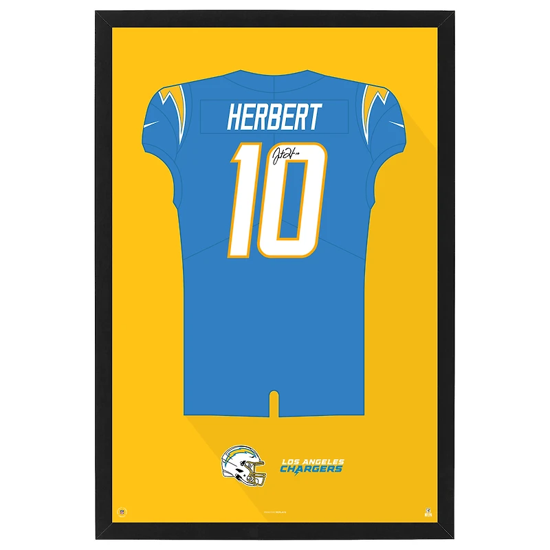 Justin Herbert Los Angeles Chargers Home Jersey Framed Art Print