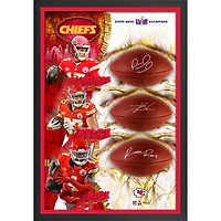 Patrick Mahomes, Travis Kelce & Rashee Rice Kansas City Chiefs Autographed Super Bowl LVIII Champions Duke Three Football Shadowbox